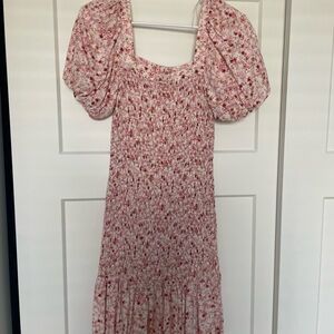 Anthropology Floral Puff Sleeve Dress